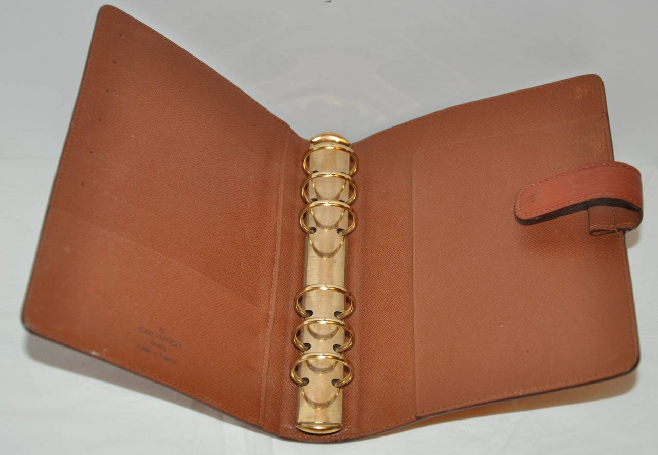 Louis Vuitton Textured Warm Brown Adjenda Notebook In Good Condition In New York, NY