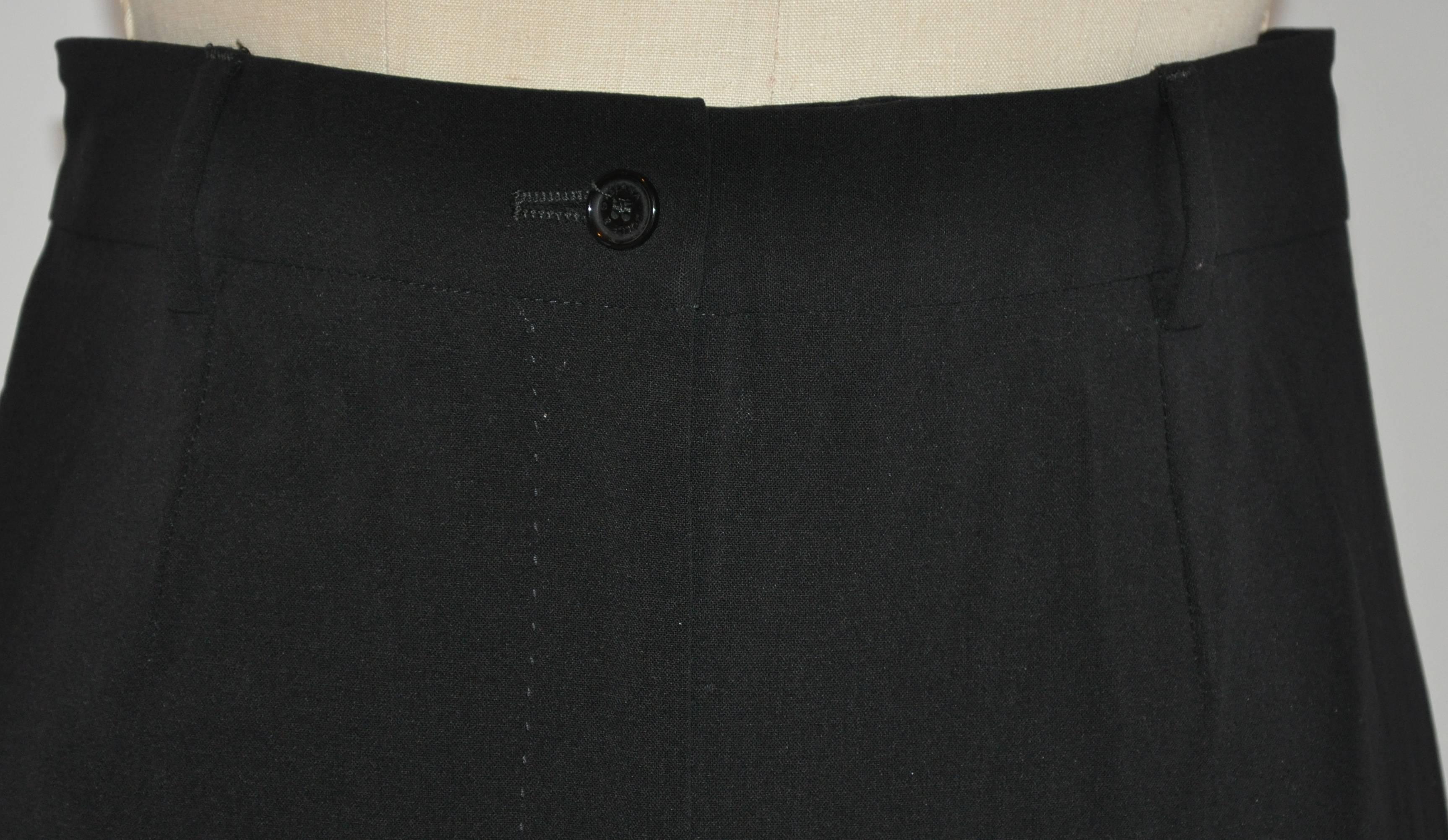 Dolce & Gabbana Black Cuff Trousers In Good Condition For Sale In New York, NY