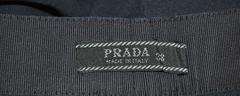 Prada Navy Medium-Weight Silk with Ribbon Waistband Trousers
