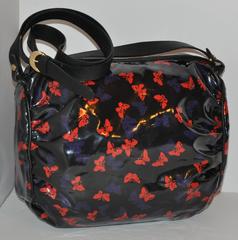 Bottega Veneta Vinyl-Coated "Butterflies" Shoulder Bag