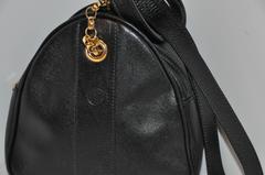 Fendi Black Textured Calfskin with Gold Hardware Small Shoulder Bag