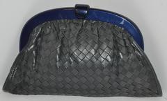 Bottega Veneta "Shades of Gray & Black" Signature Woven Lambskin Clutch