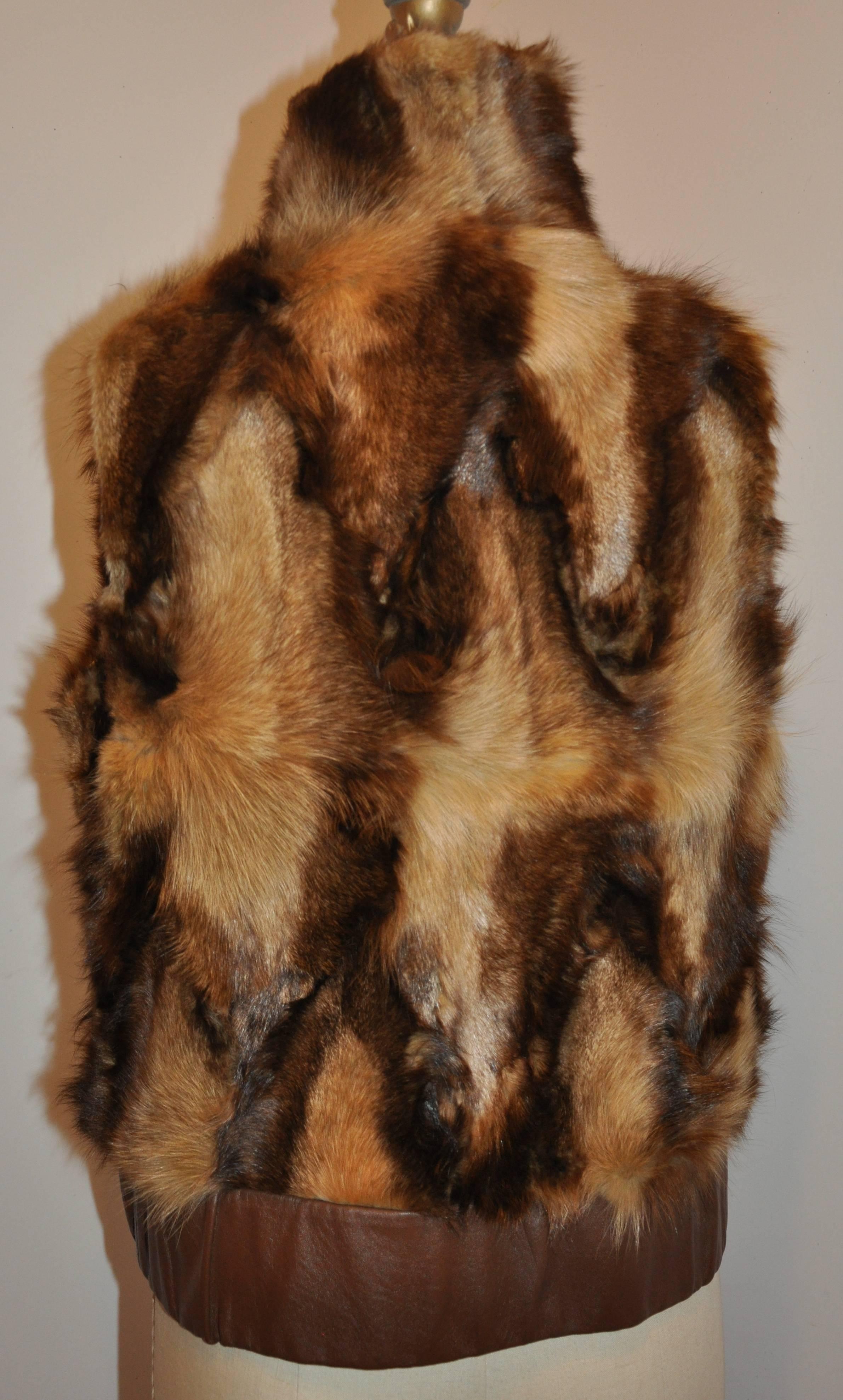 fur vest brown