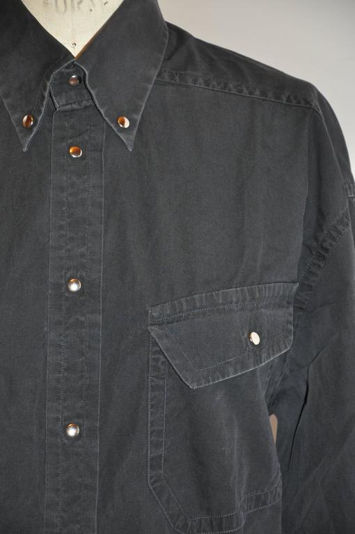 Thierry Mugler - Chemise en coton noir à boutons-pression pour homme En  vente sur 1stDibs