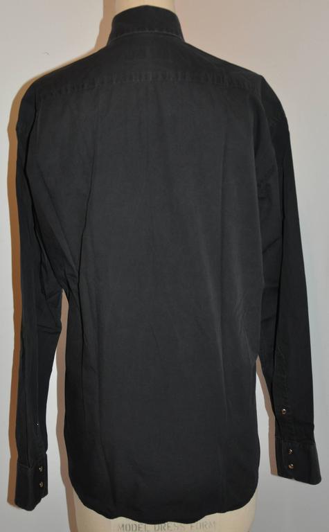 Thierry Mugler Men's Black Cotton Snap Accent Shirt For Sale at 1stDibs ...