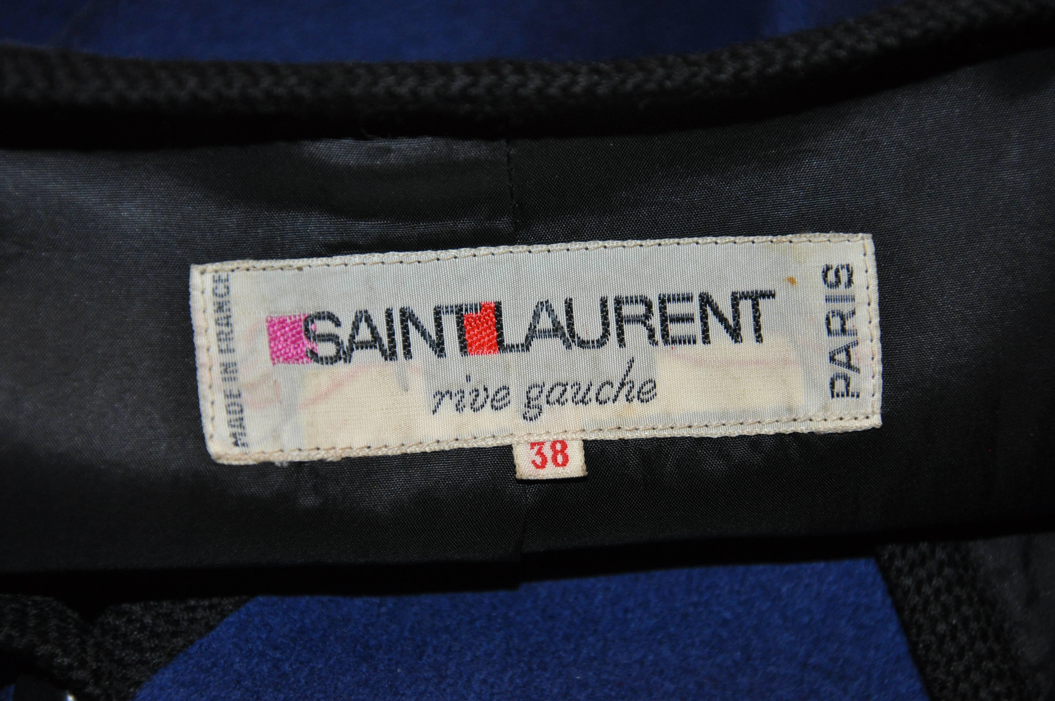 Yves Saint Laurent Iconic „Russian Collection“ gebürstete Jacke in Marineblau Damen im Angebot