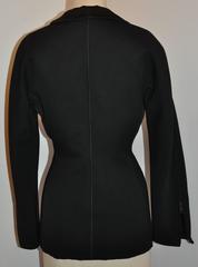 Claude Montana Signature Form-Fitting Black Accented with Silk Satin Jacket