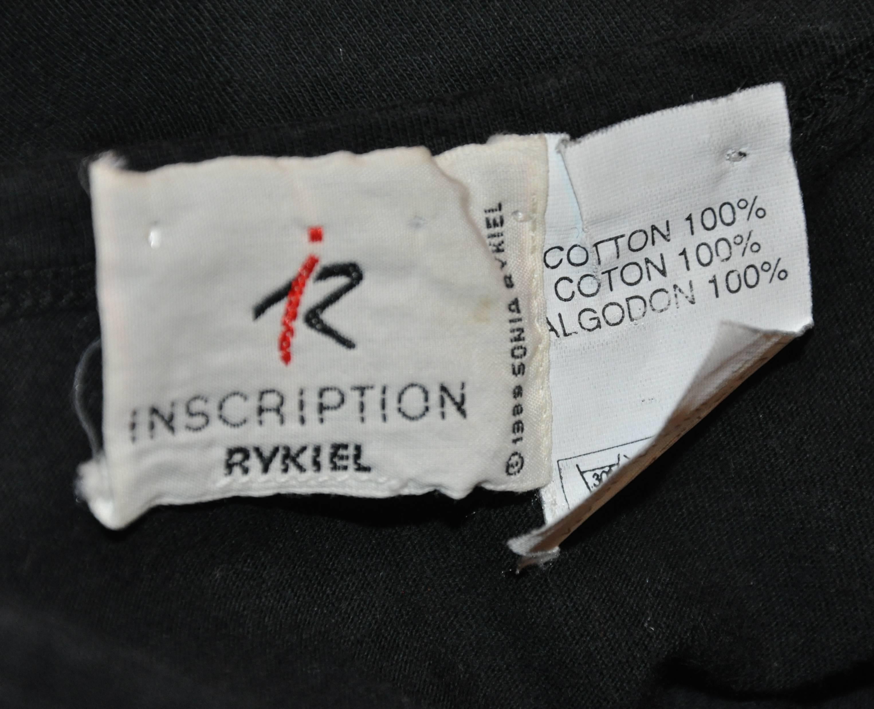 Noir Sonia Rykiel - T-shirt en coton noir avec broderie multicolore détaillée  en vente