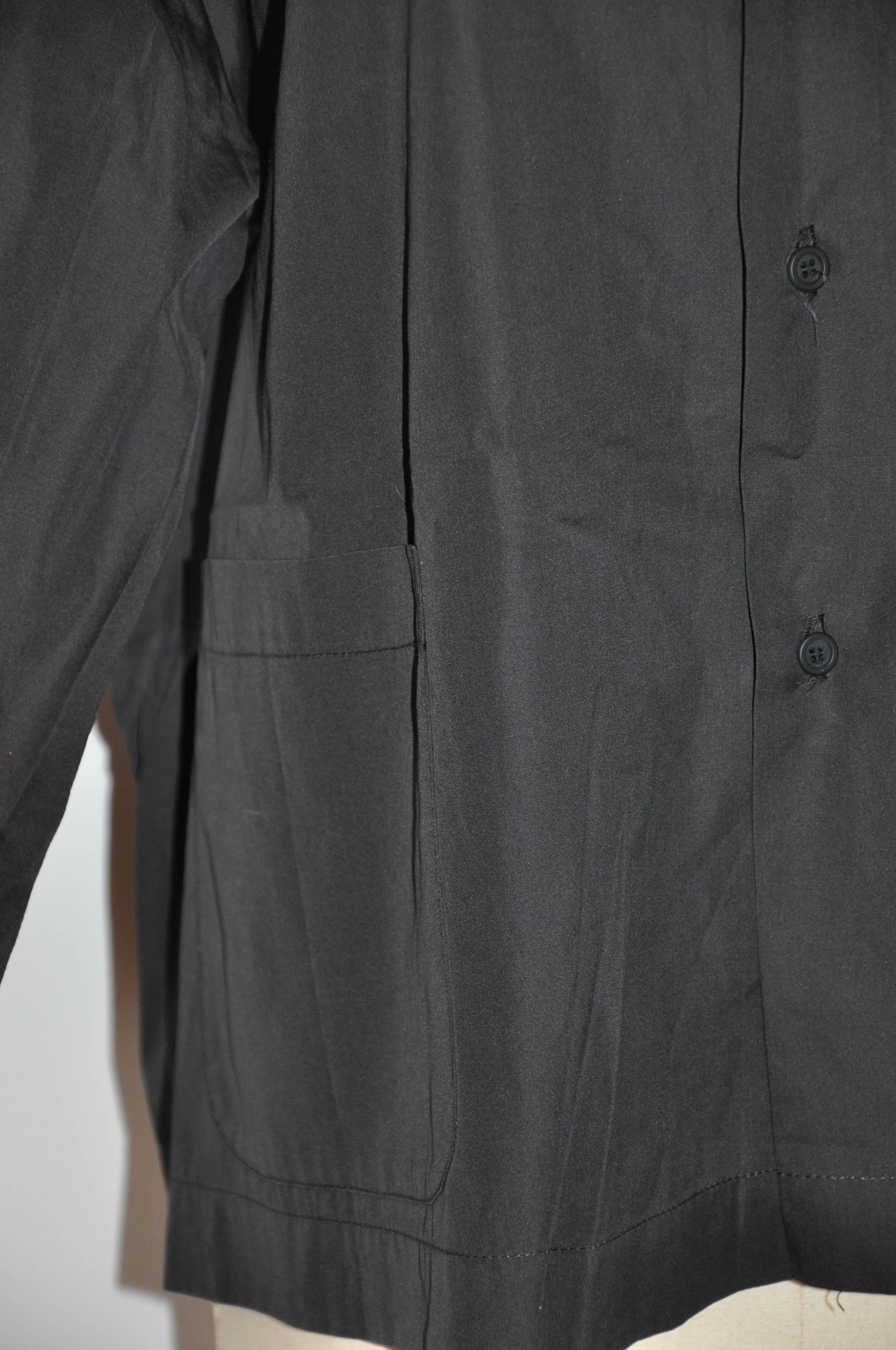 Eskandar für Bergdorf Goodman Schwarze Oversize-Jacke aus Baumwoll-Rauch in Übergröße im Zustand „Gut“ im Angebot in New York, NY