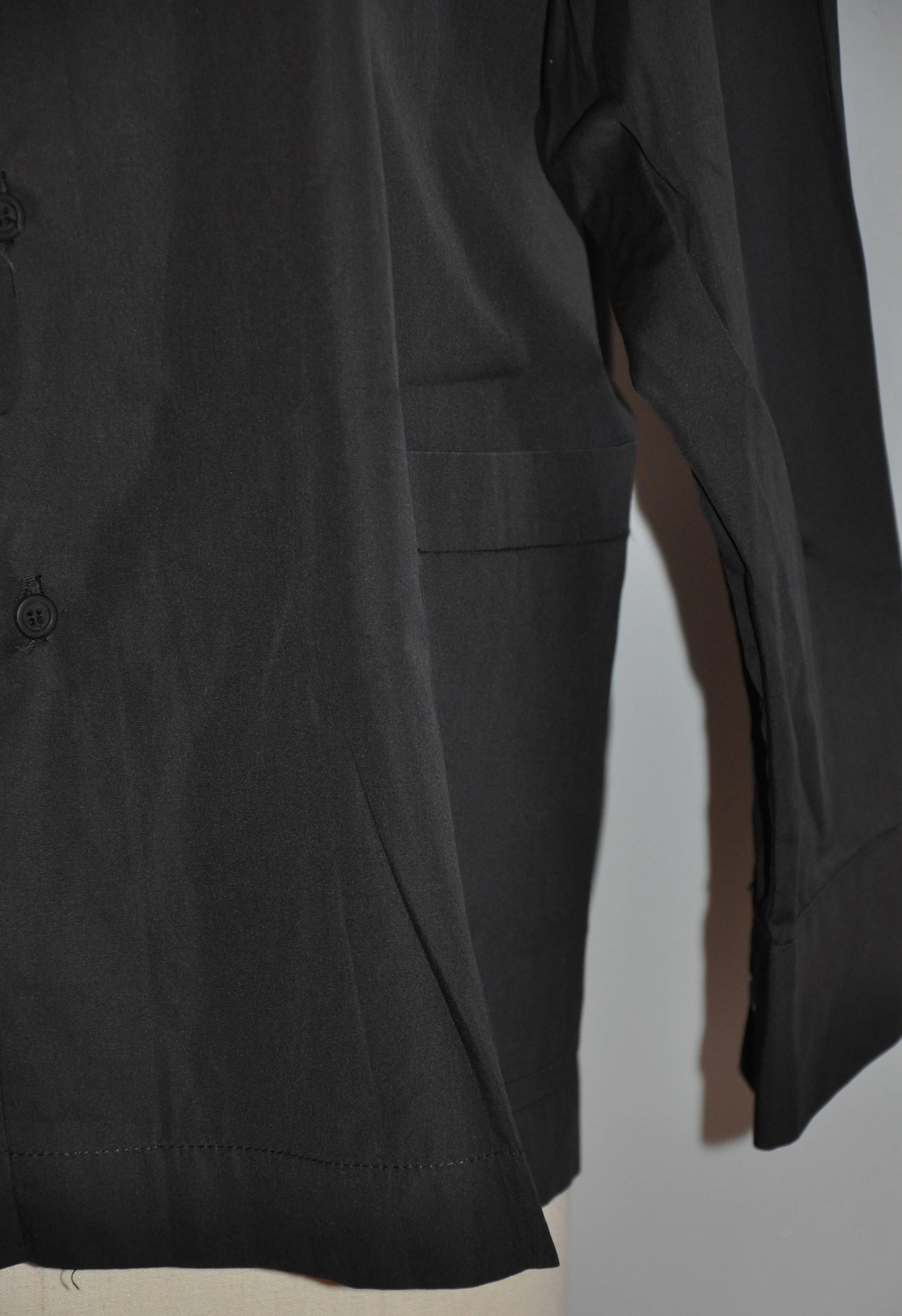 Eskandar per Bergdorf Goodman Giacca oversize in cotone nero Smock In condizioni buone in vendita a New York, NY