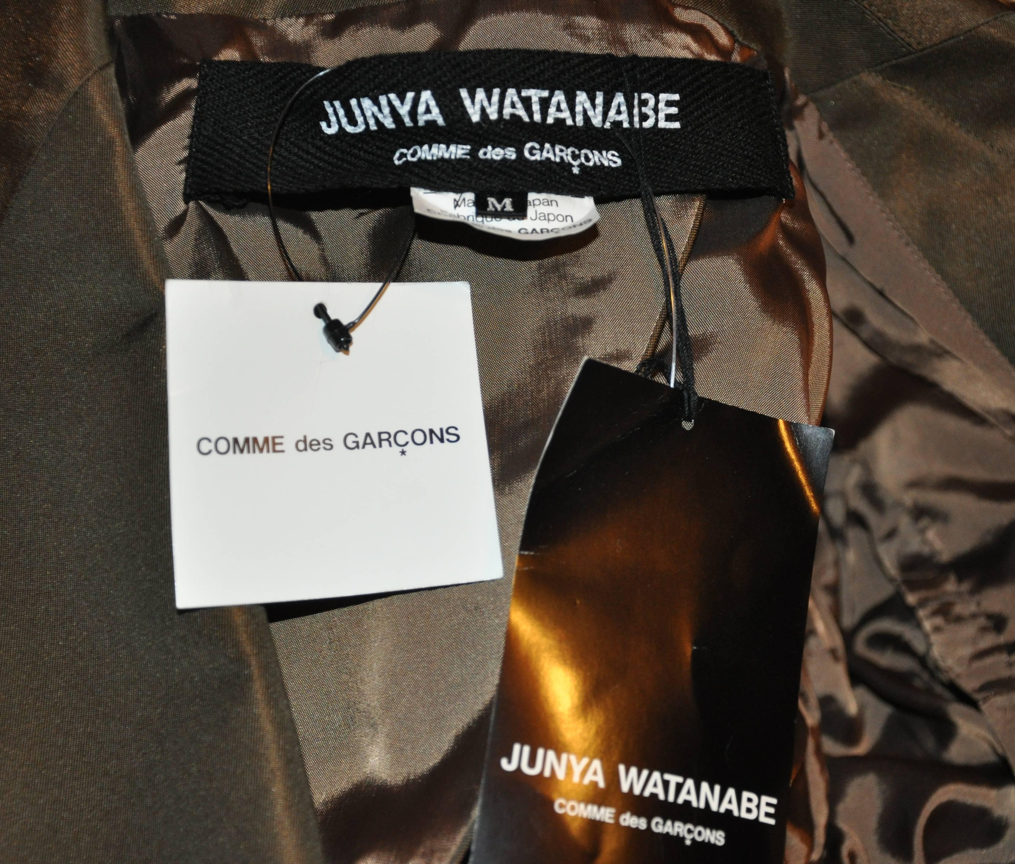 Black Junya Watanabe for Comme des Garcons Bronze Silk Deconstructed Blazer For Sale