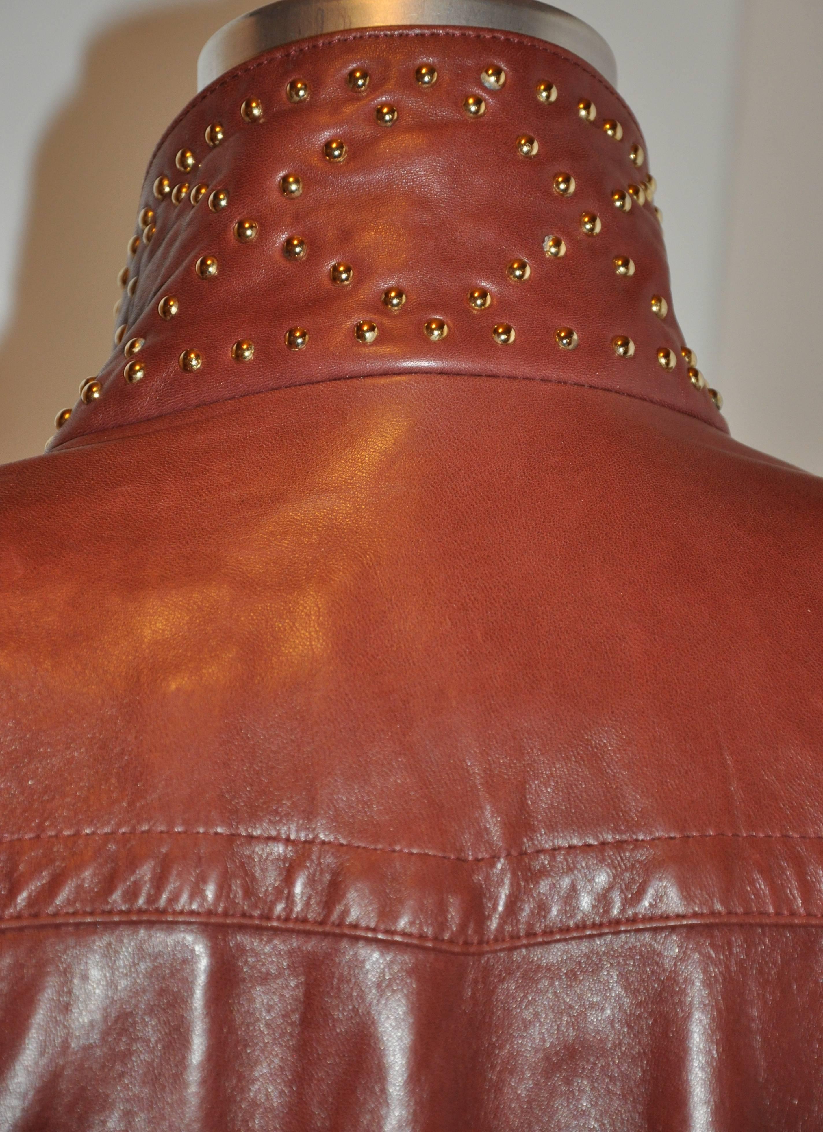 leather jacket with gold studs