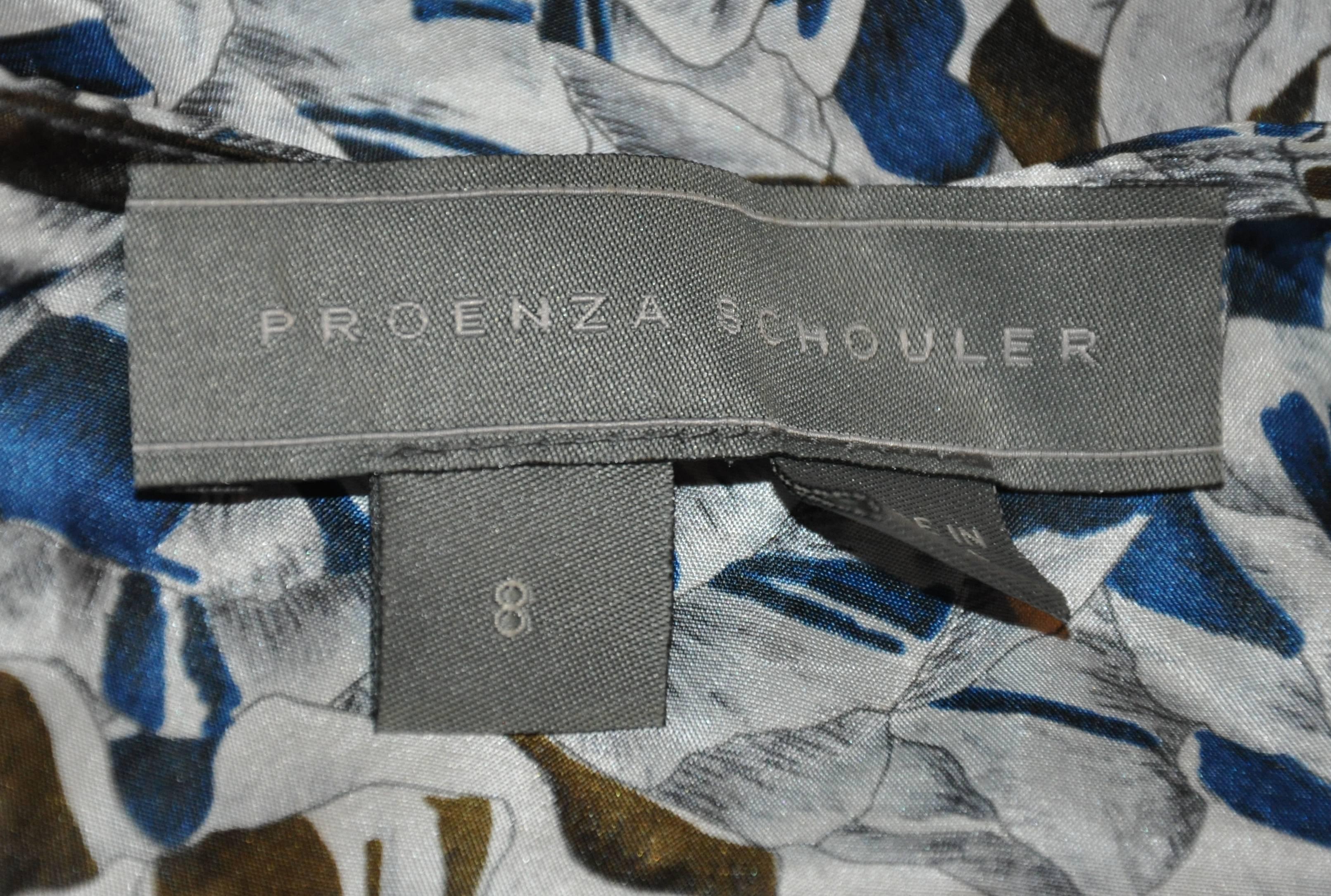 Women's Proenza Schouler Multi-Color Floral Print Silk Tank Top For Sale