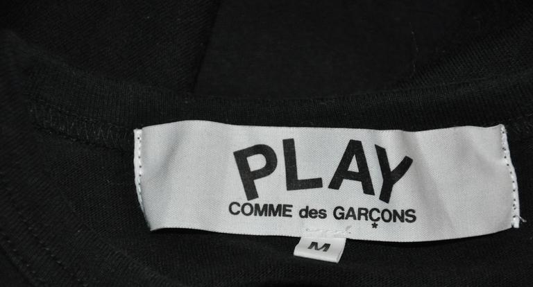 Comme des Garcons Black Cotton Tee with Embroidery and Print Accent For ...