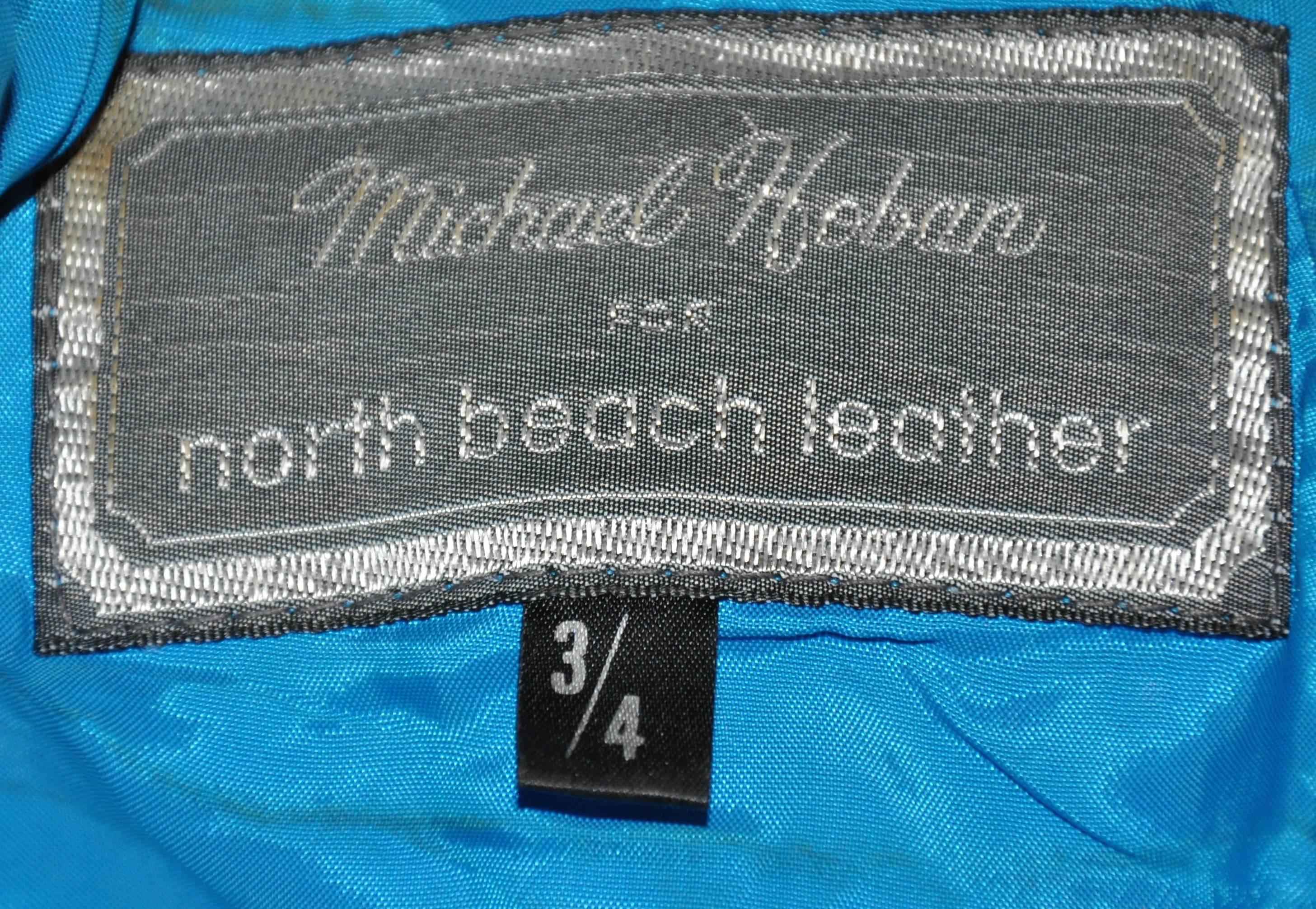 Michael Hoban/ North Beach Leather 3-Piece Turquoise Lambskin Ensemble 3