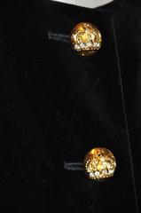 Escada 'Couture' Black Velvet with Detailed Embellished Sleeves Blazer