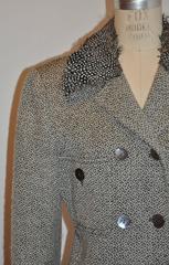 Valentino "Boutique" Black & White Wool Boucle with Feather Accent Ensemble