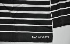 Emanuel Ungaro Black & White Stripe Silk Rectangle Scarf