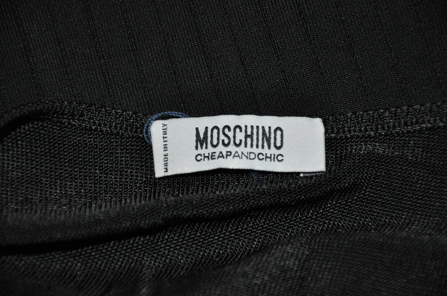 Moschino Black Body-Hugging Stretch Knit Tank Top For Sale at 1stdibs