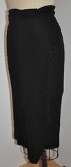 Donna Karan Elegant Black Silk Jersey Evening Wrap Skirt with Bead Accents