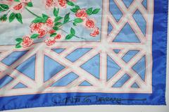 Multi-Signed Varney Multi-Color Floral Silk Scarf