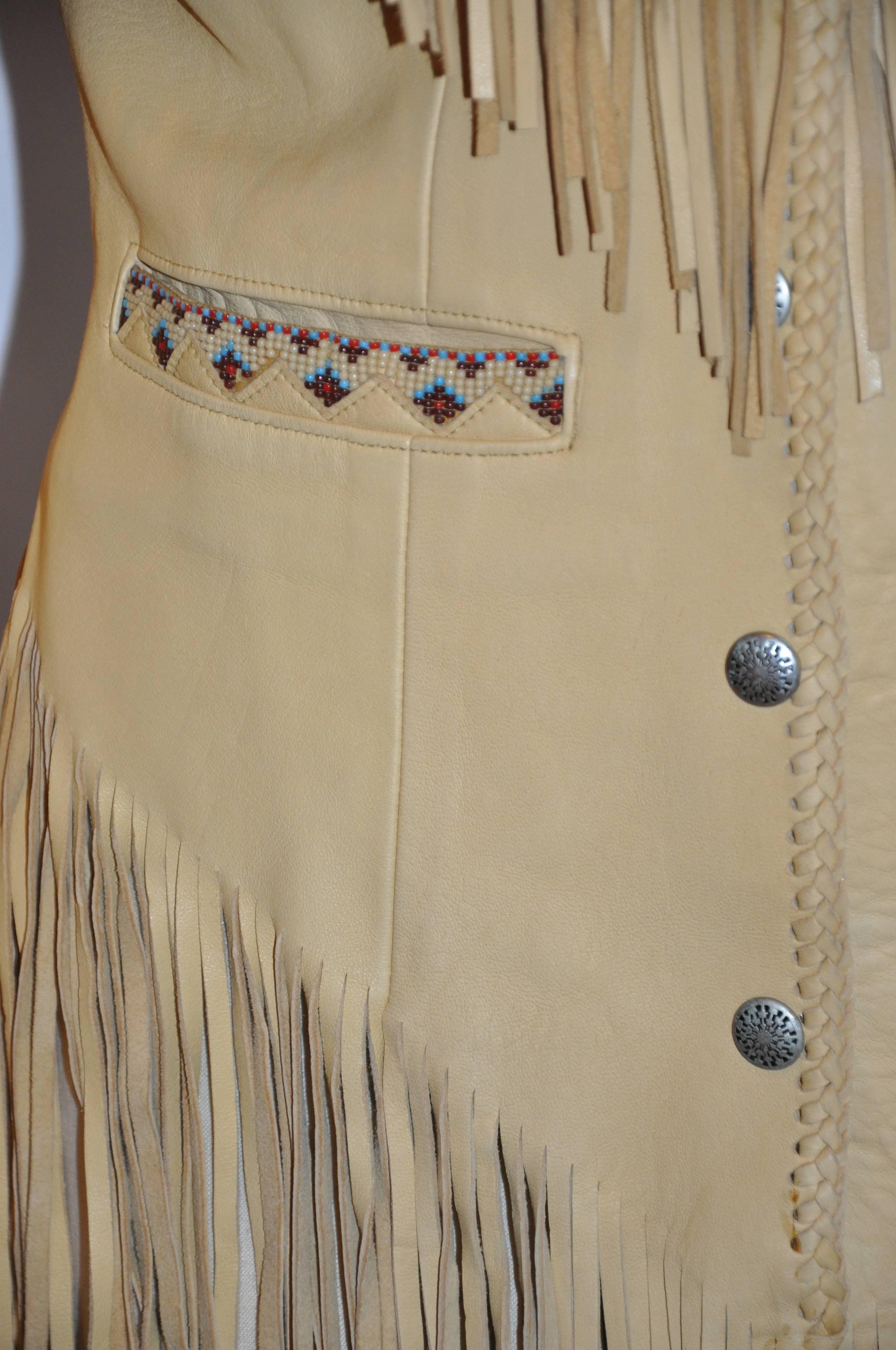 West of Santa Fe Chamois Lambskin Hand-Made Fringe Jacket 1