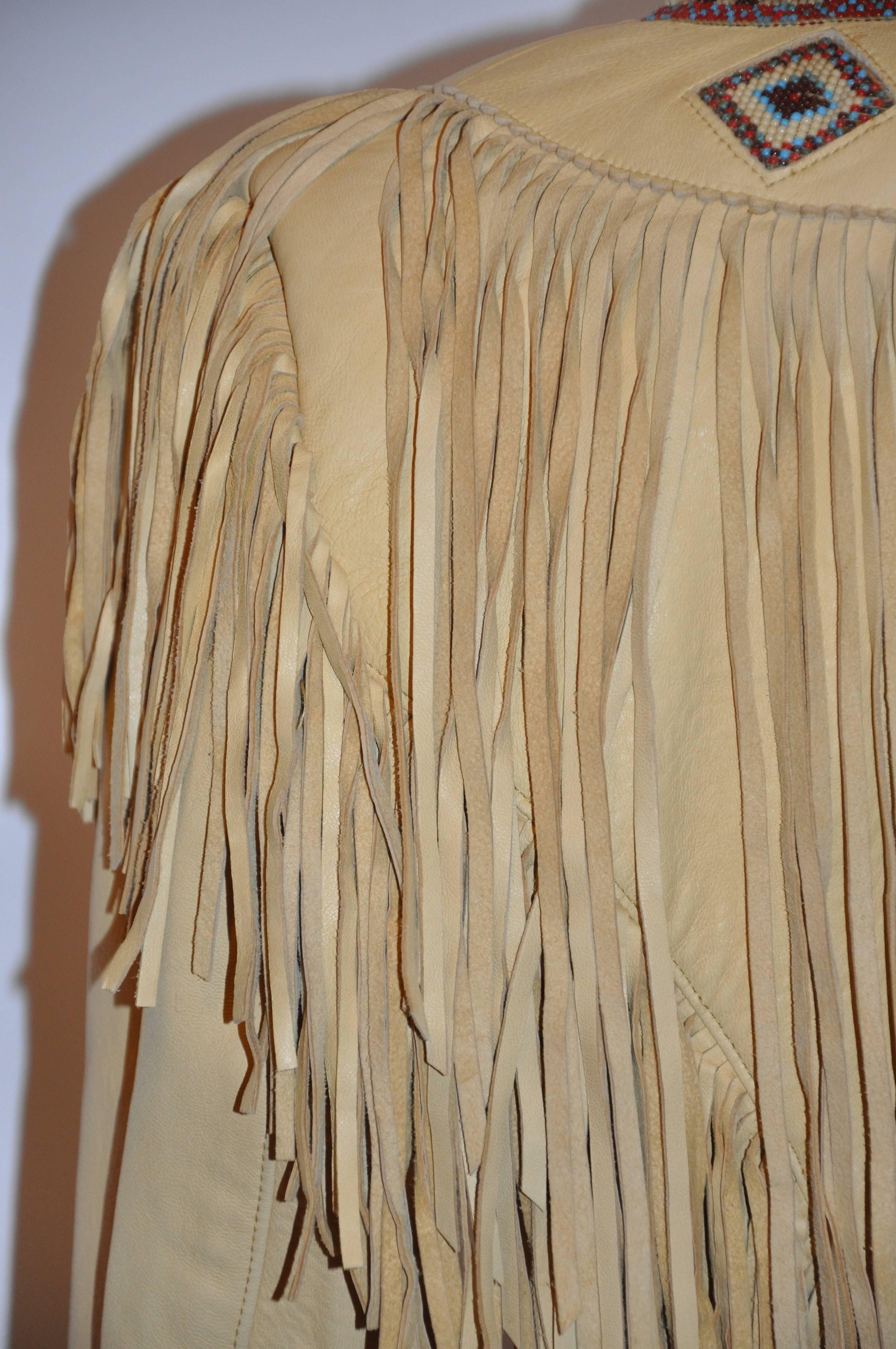 Women's West of Santa Fe Chamois Lambskin Hand-Made Fringe Jacket