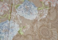 Liz Claiborne Taupe Multi-Floral Silk Scarf