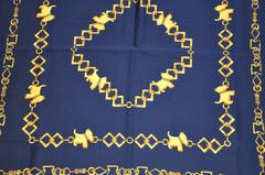 Navy & Gold "Scotties" Acetate Scarf