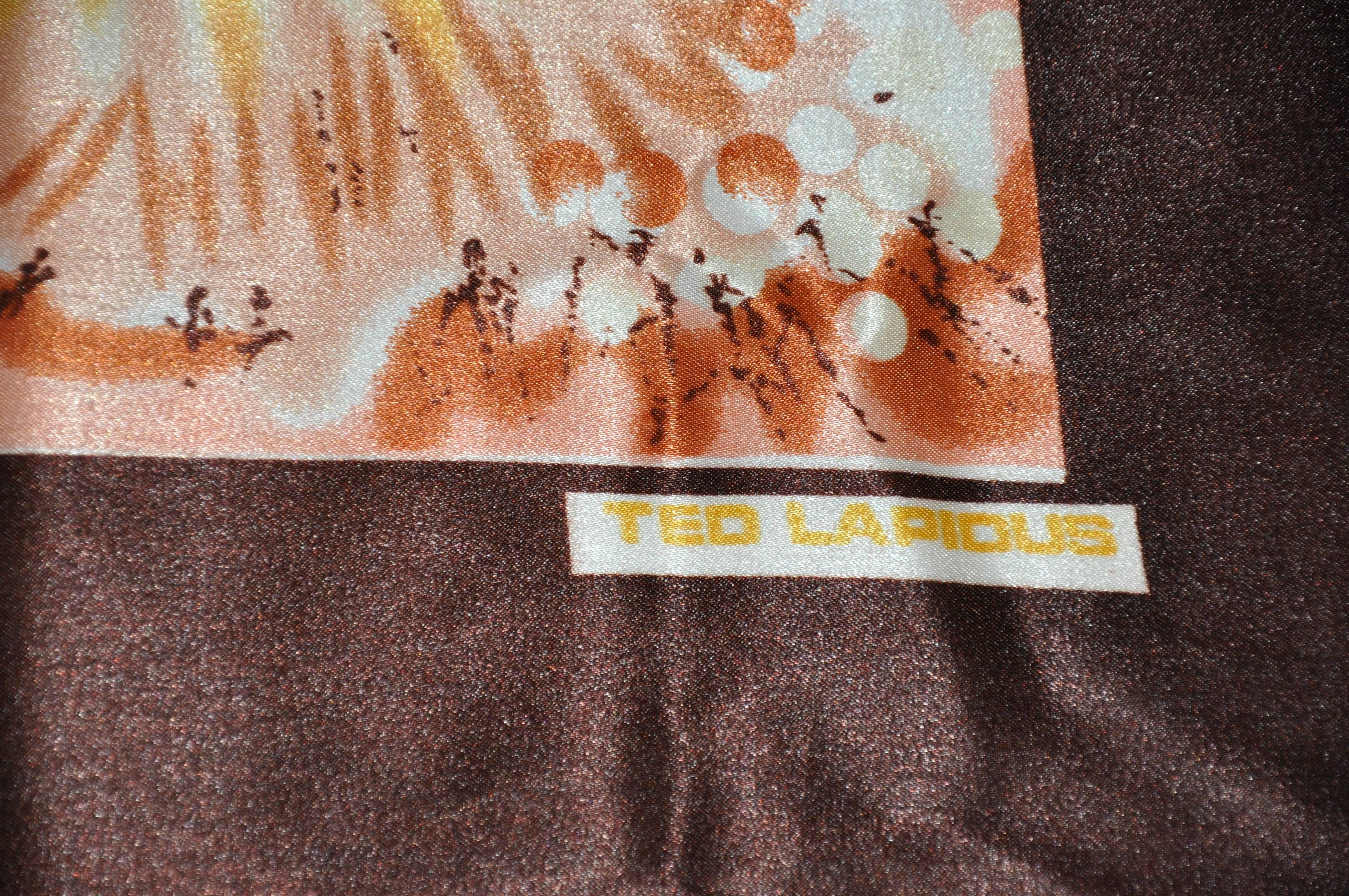 Ted Lapidus Large Multi-Color Silk Floral Scarf In Good Condition For Sale In New York, NY
