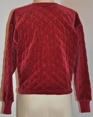 Sonia Rykiel Burgundy Quilted Cropped Cotton Button Jacket