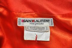 Rare Yves Saint Laurent Embellished "Pour Glass" Stud Red Silk Cocktail Blazer