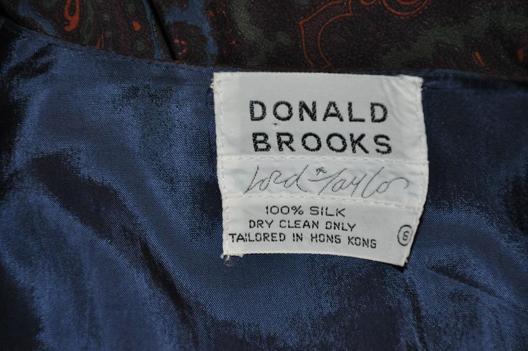 Donald Brooks Multi-Color Multi-Palsey Fully Lined Silk Vest In Good Condition For Sale In New York, NY