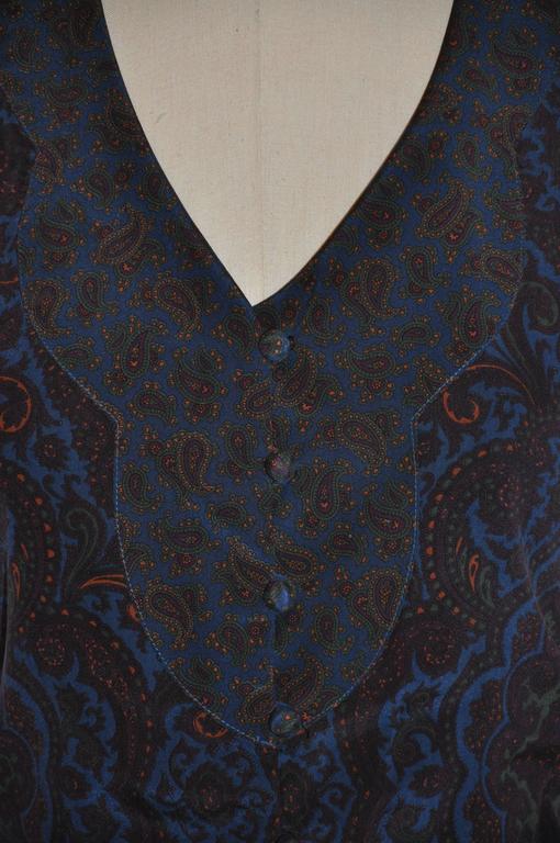 Women's or Men's Donald Brooks Multi-Color Multi-Palsey Fully Lined Silk Vest For Sale