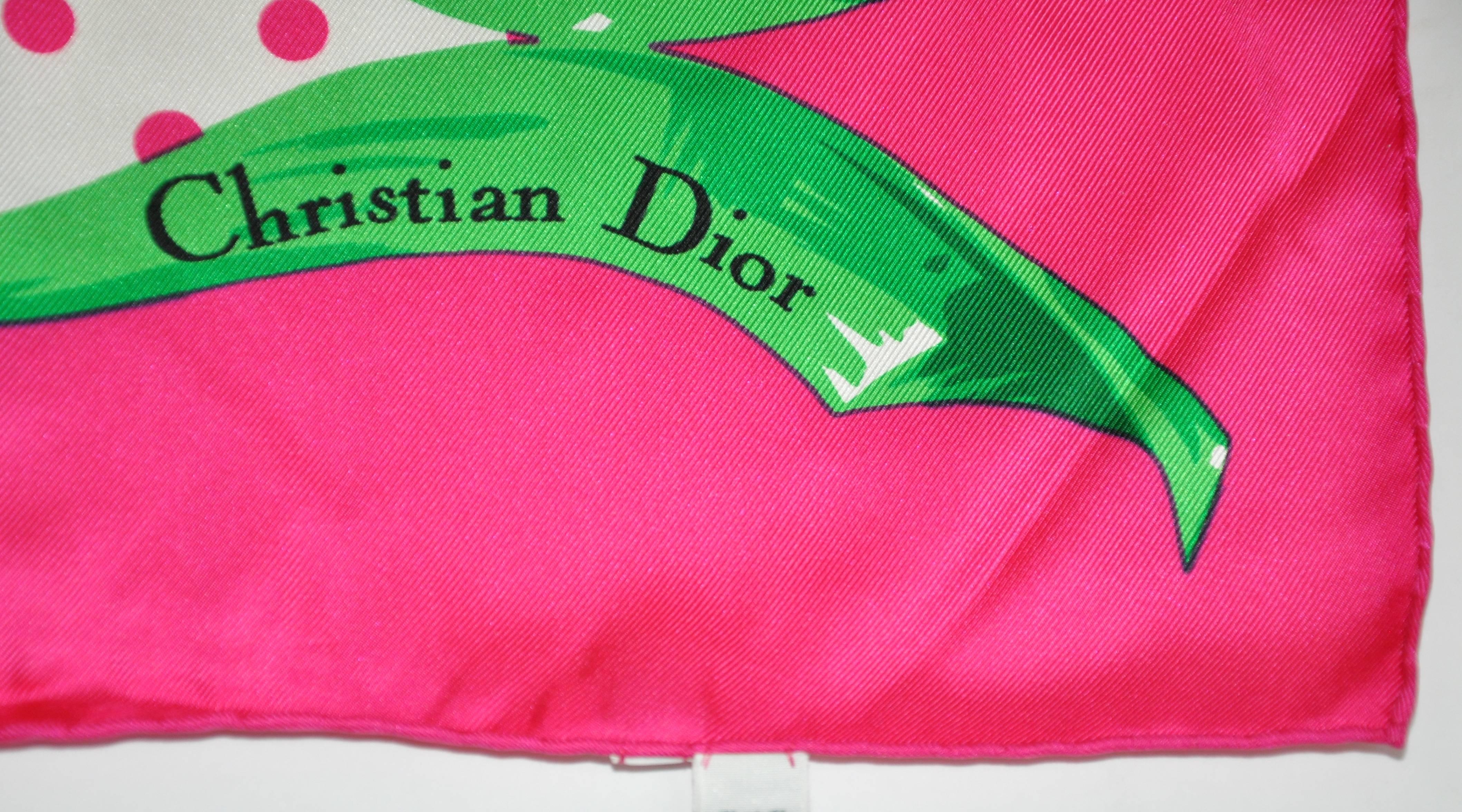        Christian Dior's wonderfully bold & bright with multi-colors of creams, fuchsia, greens and black 
