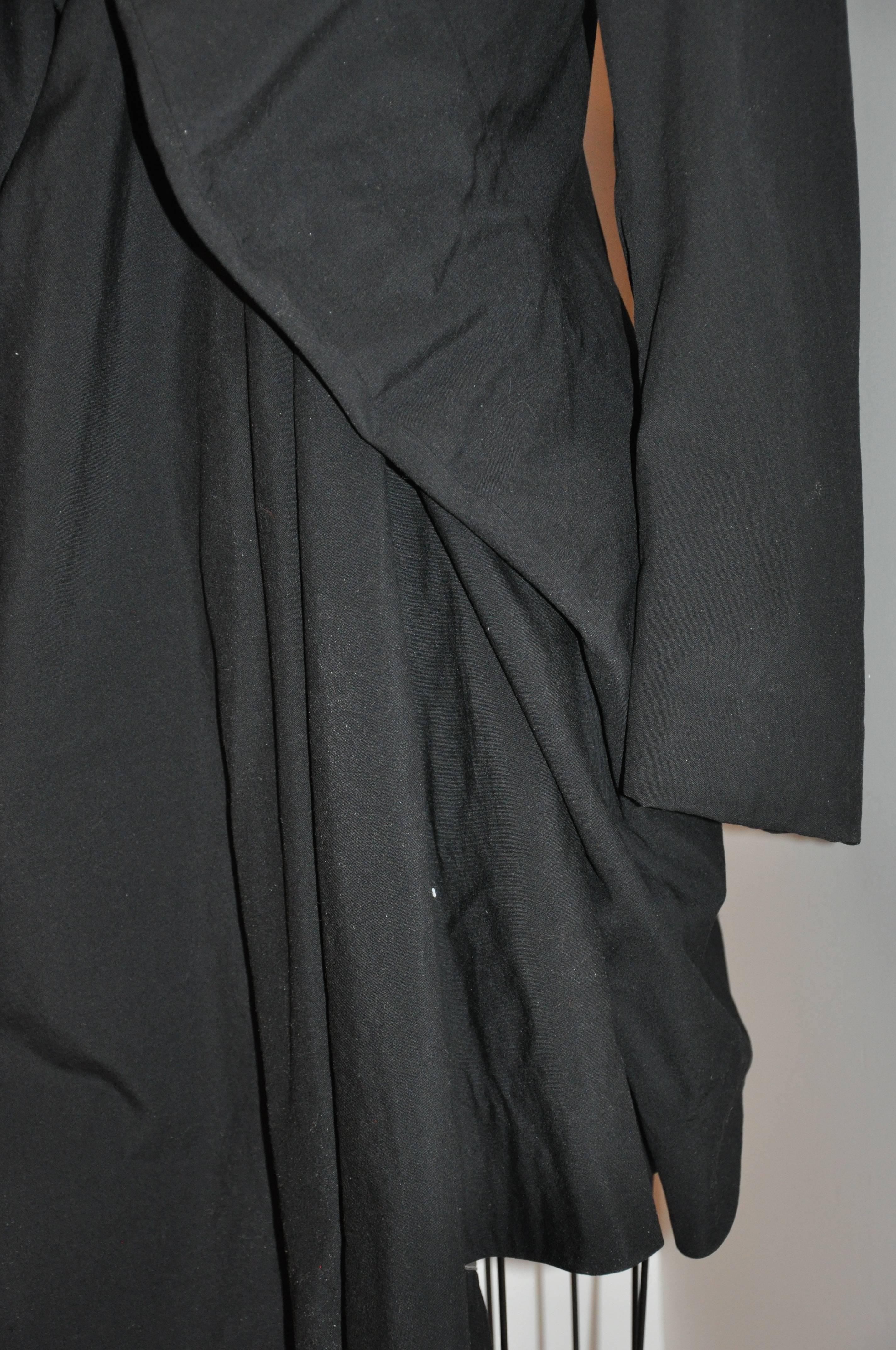 Rare Comme des Garcon Black Deconstructed Draped Jacket For Sale 1