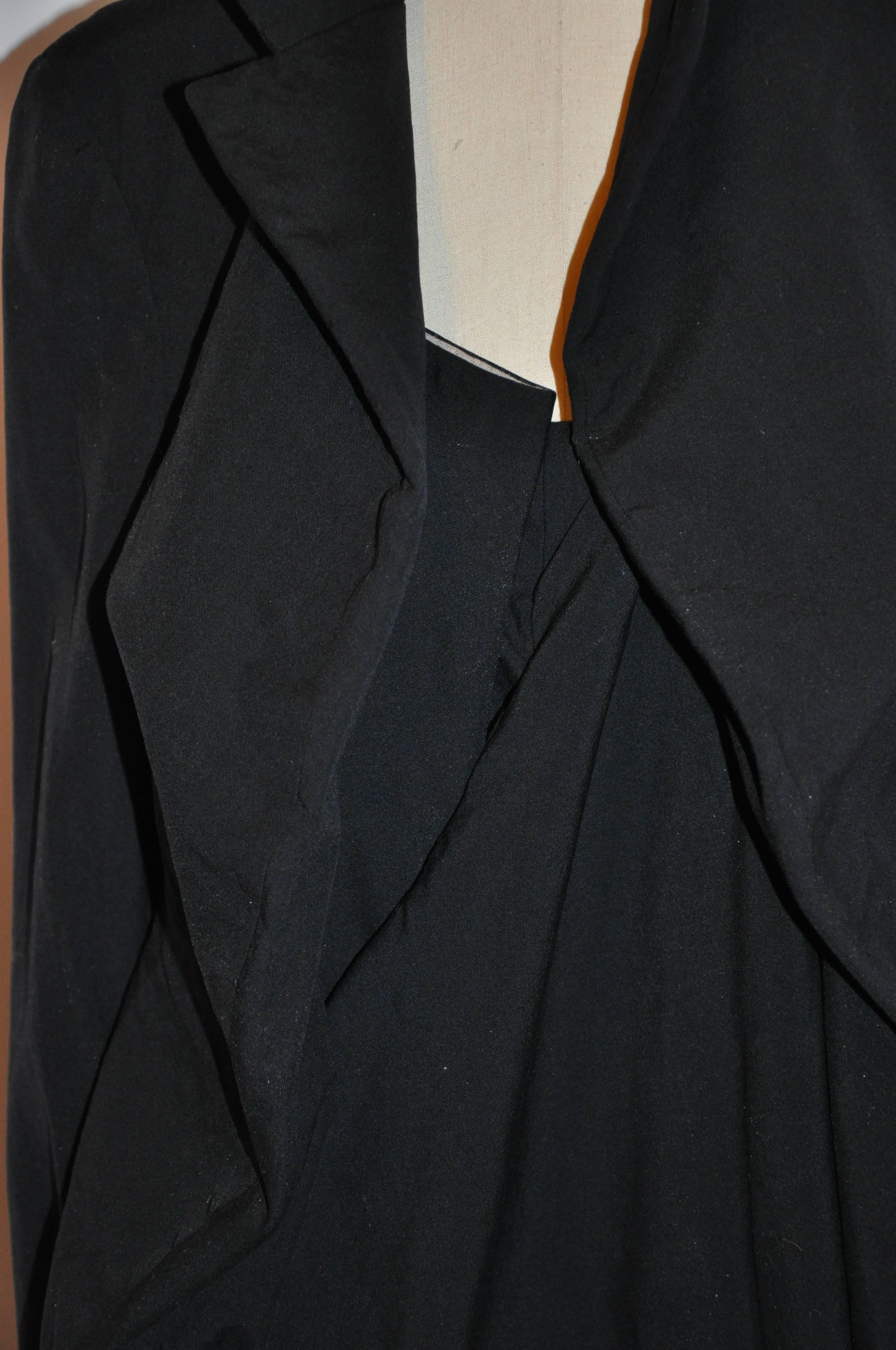 Rare Comme des Garcon Black Deconstructed Draped Jacket For Sale at 1stDibs