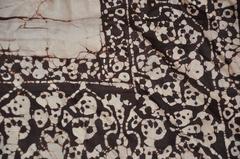 Black & Cream Hand-Made Batik Silk Scarf