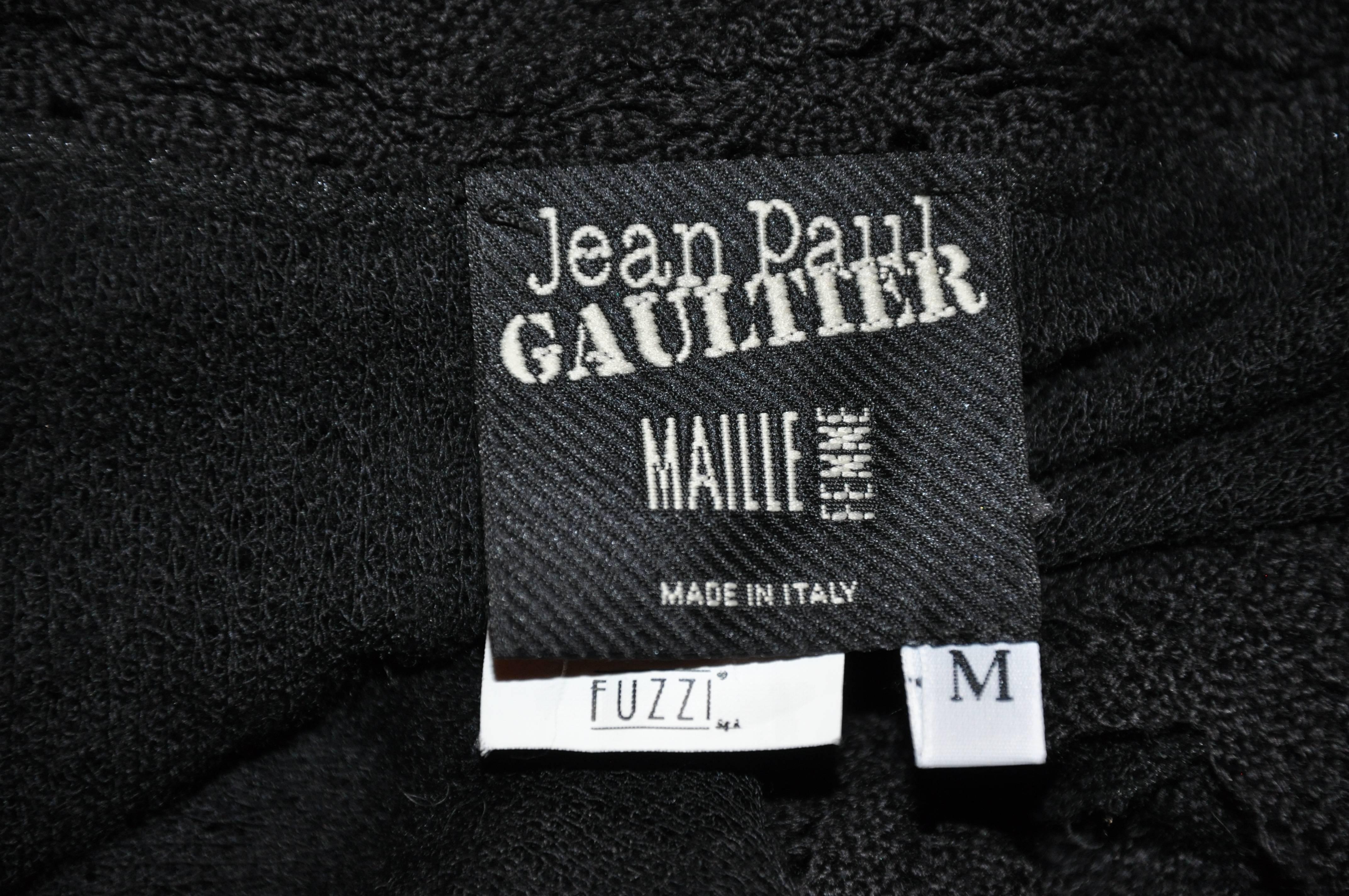 Jean Paul Gaultier Gentle Black Wool With Detailed Bell Sleeves Pull Bon état - En vente à New York, NY