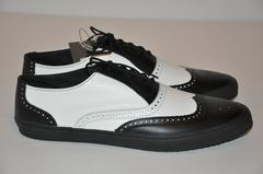 Comme des Garcons Men's Black & White "Specs" Rubber-Sole Shoes