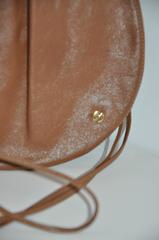 1970s Halston Brown Calfskin Drawstring Pouch Bag