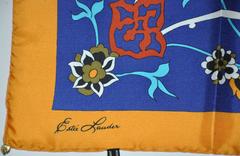 Estee Lauder Bold Multi-Color Floral Silk Scarf
