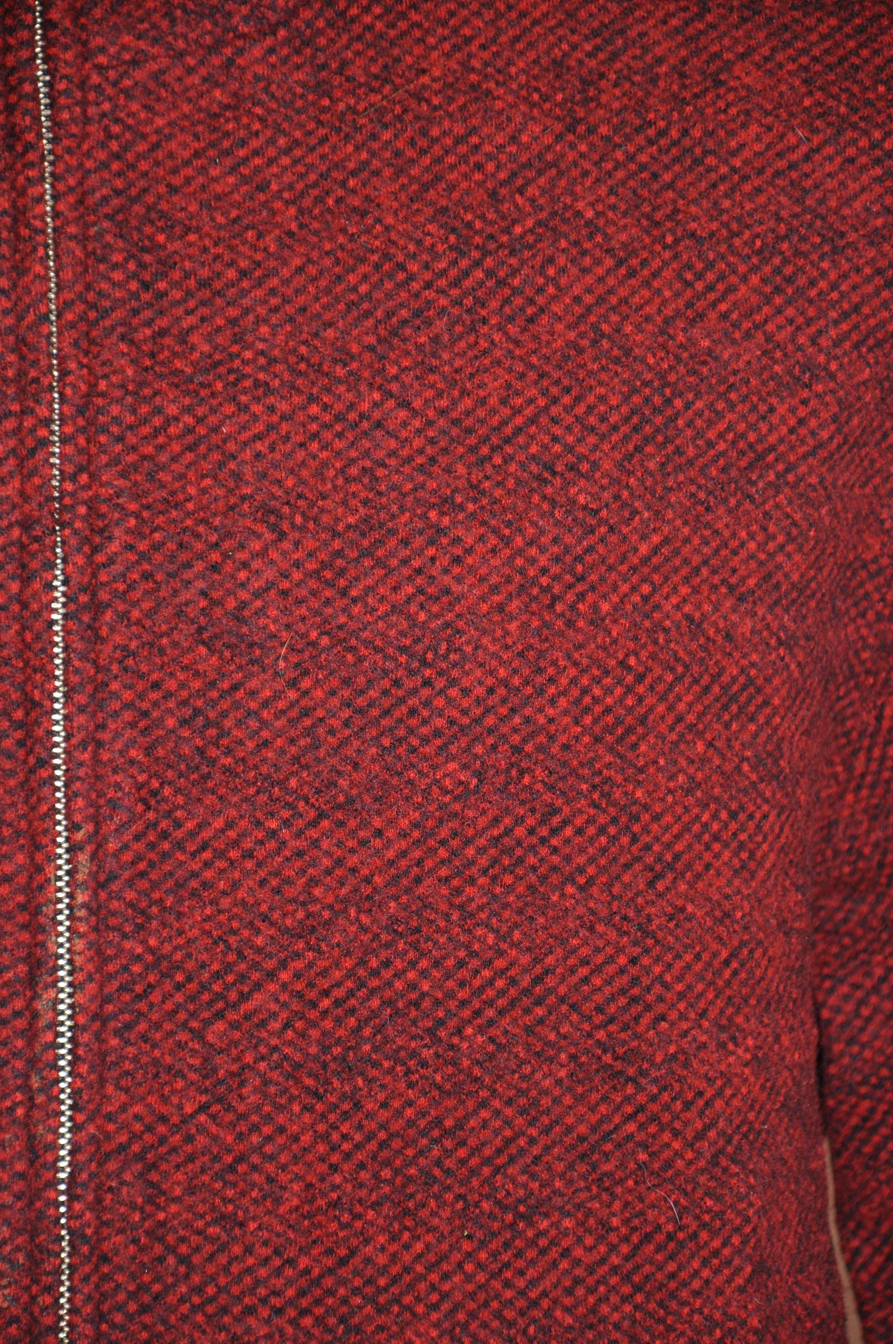 Yohji Yamamoto Men's Black and Red Wool Zipper Front Jacket with ...