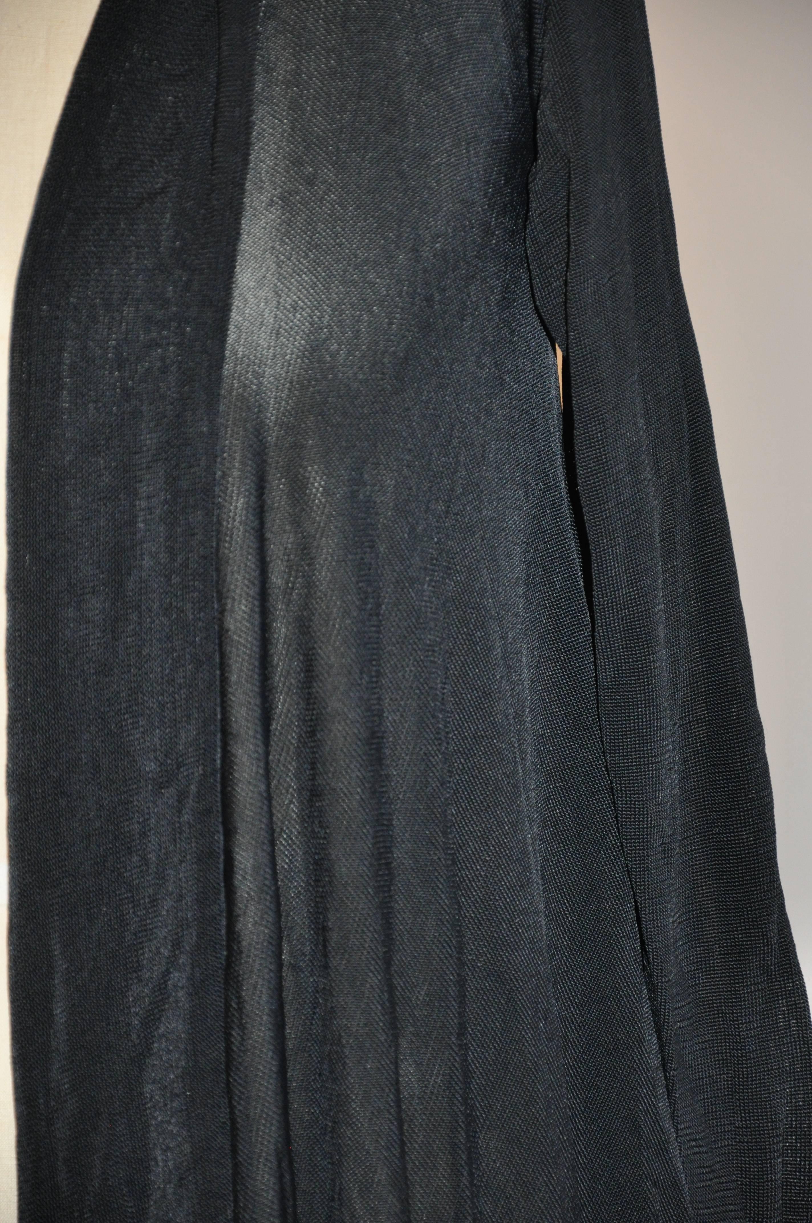 Herve Leger Black Jersey Asymmetric Draped Open Cardigan In Good Condition For Sale In New York, NY