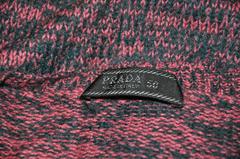 Prada Cashmere Coral & Navy V-Neck Front Pullover