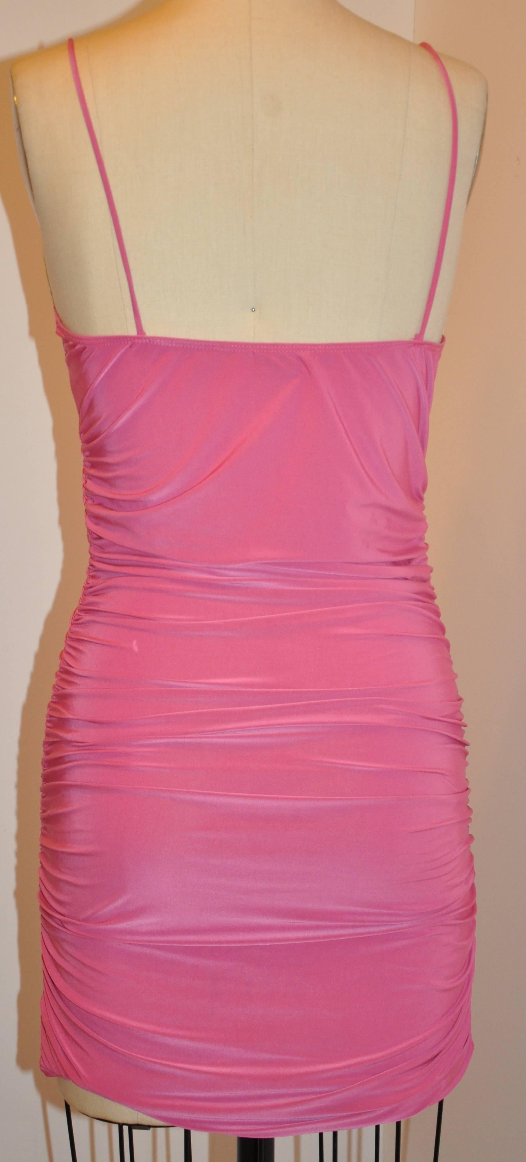 Pink Moschino Soft Fuchsia With Sequin Body-Hugging Dress For Sale