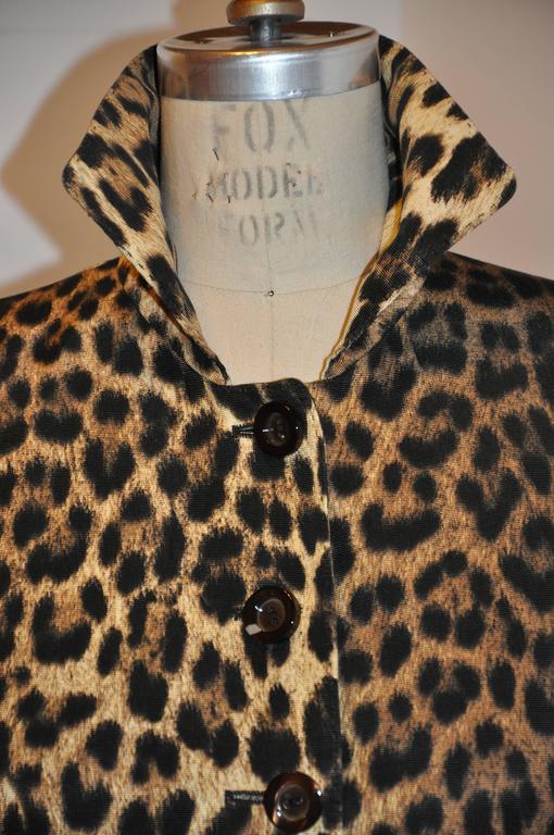 Women's Moschino Leopard Print Fully Lined Jacket For Sale