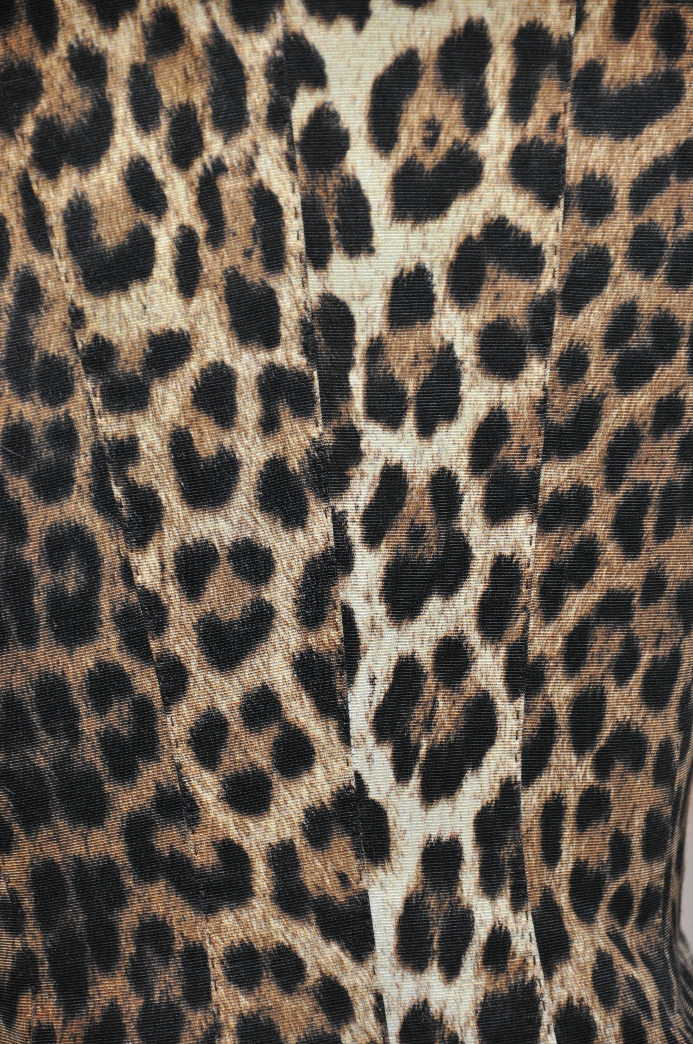 Moschino Leopard Print Fully Lined Jacket In Good Condition For Sale In New York, NY