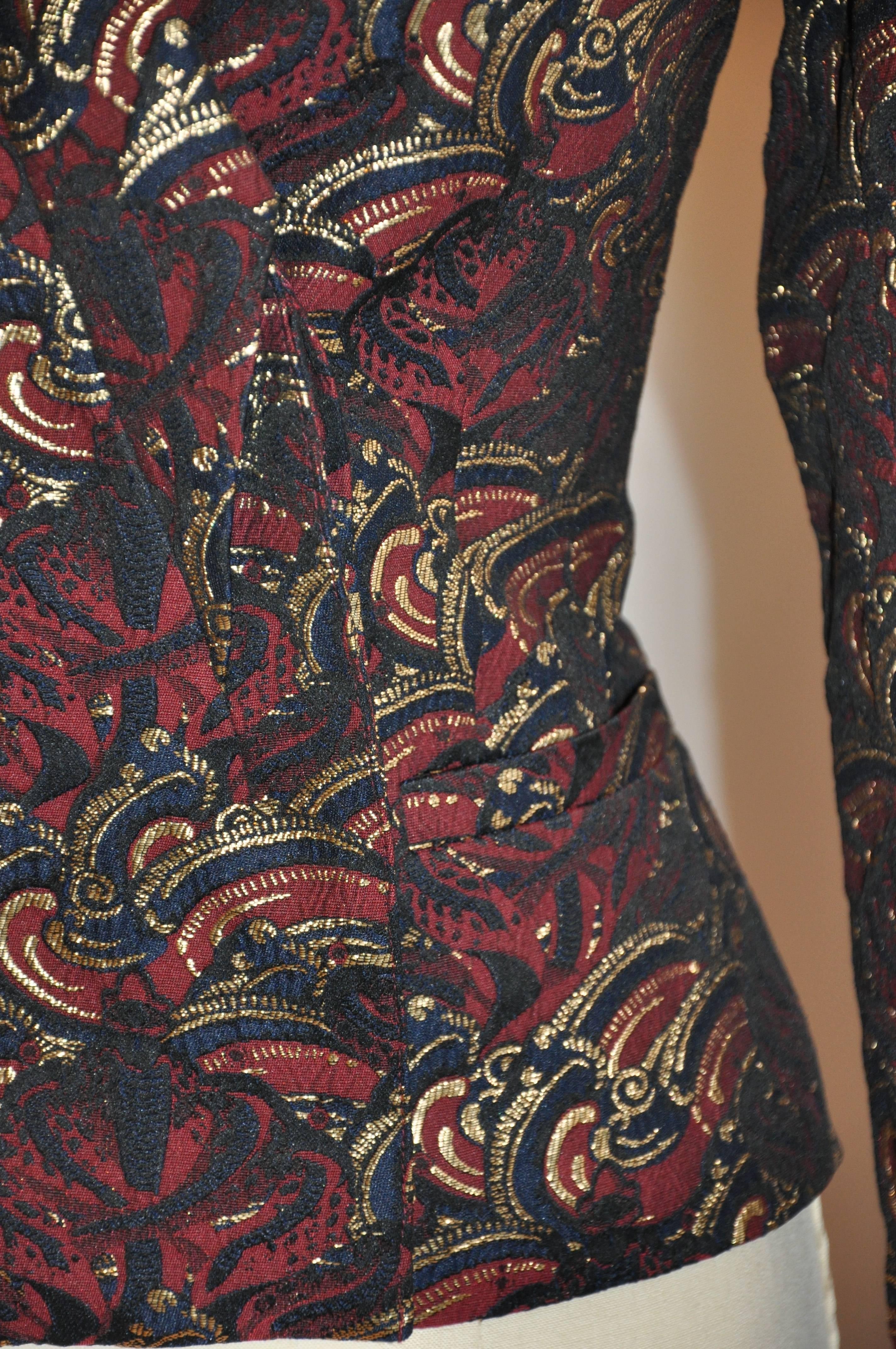 Kenzo MultiColor Accented with Metallic Gold Evening Jacket For Sale at 1stDibs gold evening