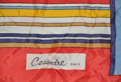 Cesandre (Paris) Multi-Color "Stripes" Silk Scarf